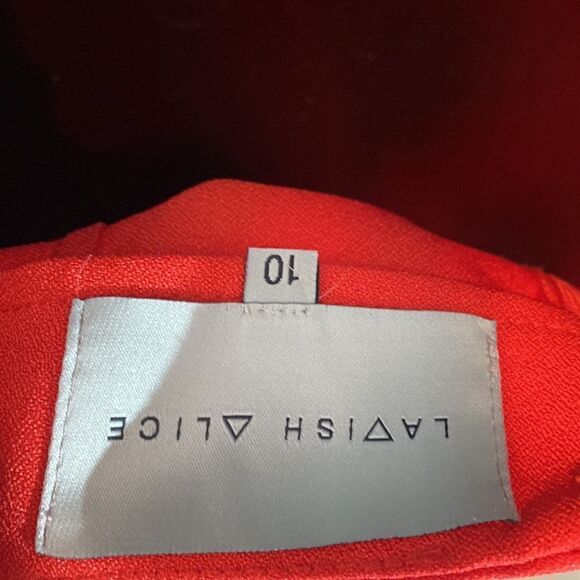 Lavish Alice red pantsuit jumpsuit open back w zipper and tie cherry red - Picture 3 of 6